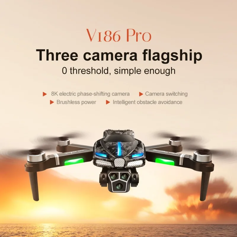 Drone Camera With Gimbal - Nowy V186 Pro Drone Profesjonalny silnik
